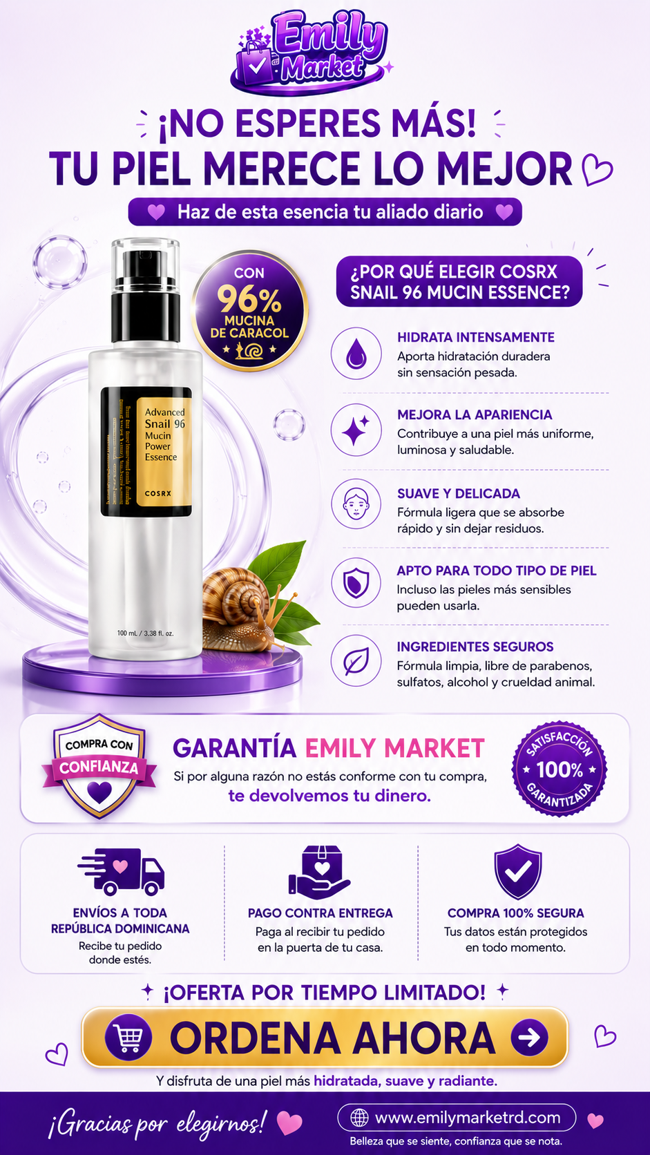 Sérum Reparador de Mucina de Caracol