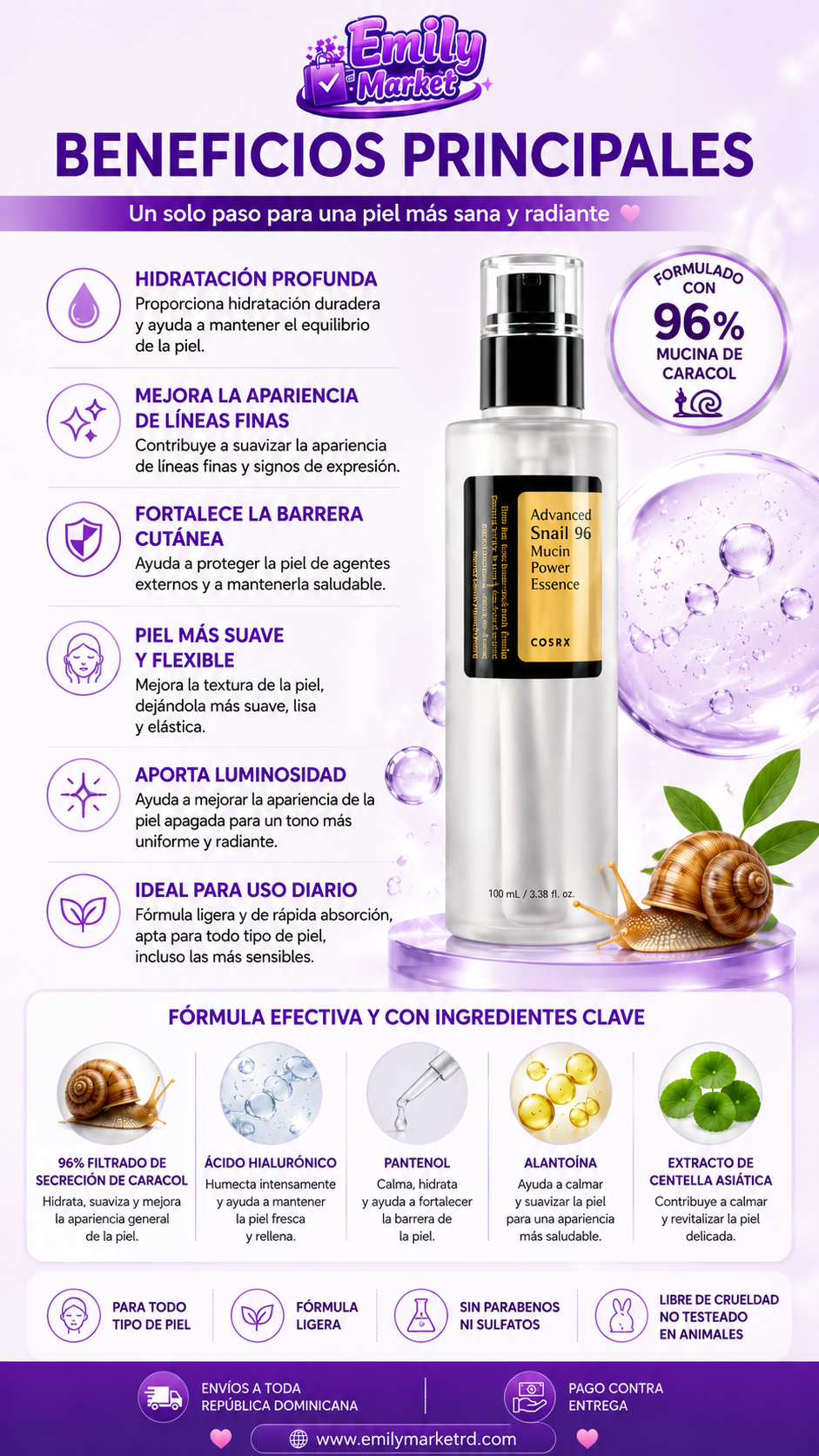 Sérum Reparador de Mucina de Caracol
