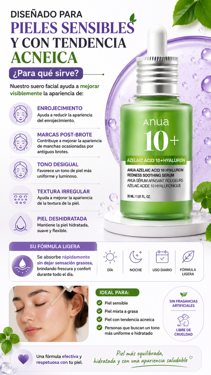 Suero Facial de Ácido Azelaico 10% + Ácido Hialurónico + ENVIO GRATIS